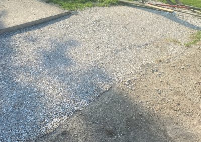 Site prepared for asphalt covering.